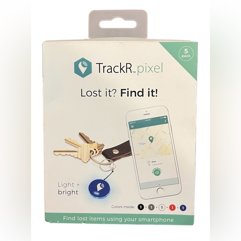 TrackR Pixel Bluetooth Tracking Device 5 Pack Phone Item Finder Audible Alert